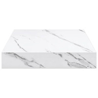 Produktbild för Vägg hylla 4 pcs Vit marmor 23 x 23,5 x 4 cm Konstruerat trä