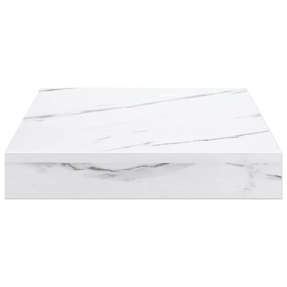 Produktbild för Vägg hylla 4 pcs Vit marmor 23 x 23,5 x 4 cm Konstruerat trä