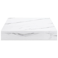 Produktbild för Vägg hylla 4 pcs Vit marmor 23 x 23,5 x 4 cm Konstruerat trä