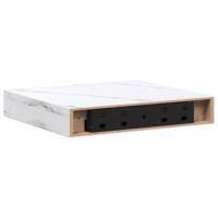 Produktbild för Vägg hylla 4 pcs Vit marmor 23 x 23,5 x 4 cm Konstruerat trä