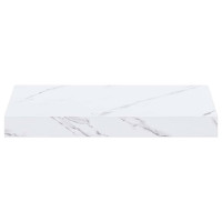 Produktbild för Vägg hylla 2 pcs Vit marmor 40 x 23,5 x 4 cm Konstruerat trä