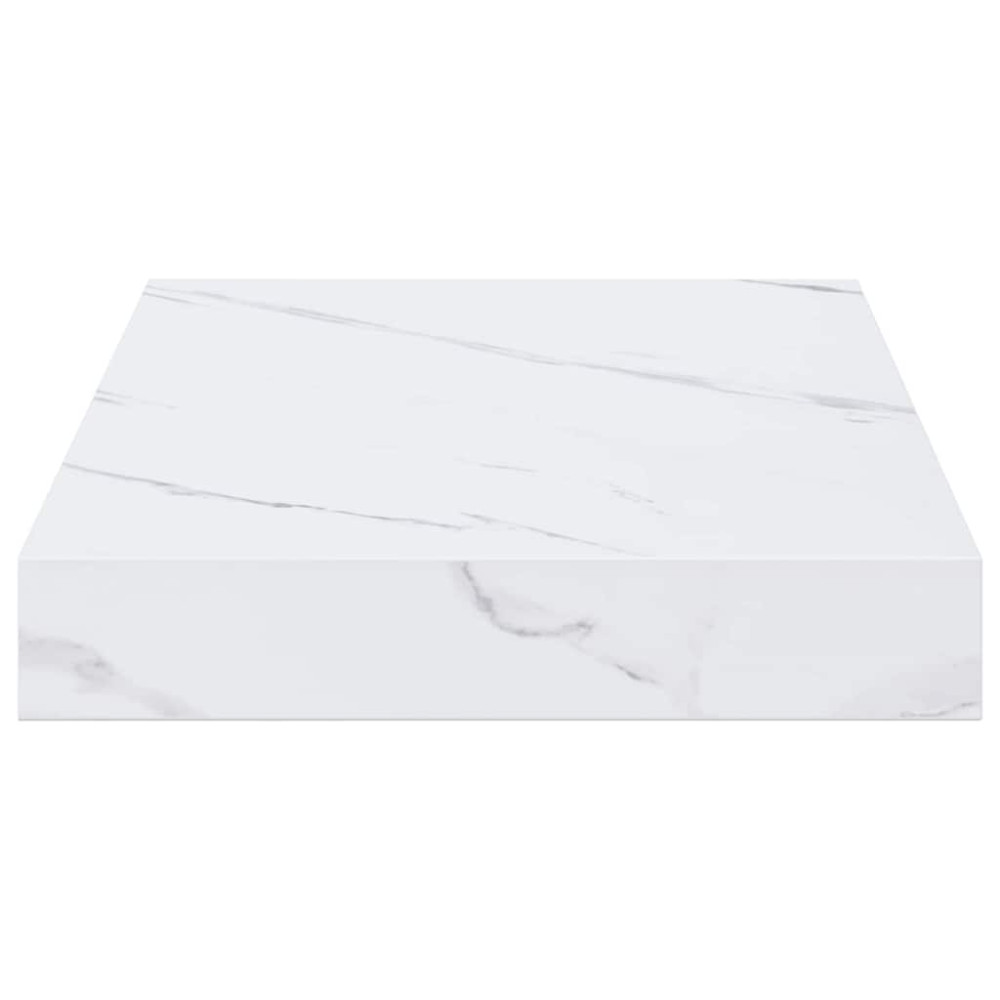 Produktbild för Vägg hylla 2 pcs Vit marmor 40 x 23,5 x 4 cm Konstruerat trä