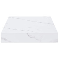 Produktbild för Vägg hylla 2 pcs Vit marmor 40 x 23,5 x 4 cm Konstruerat trä