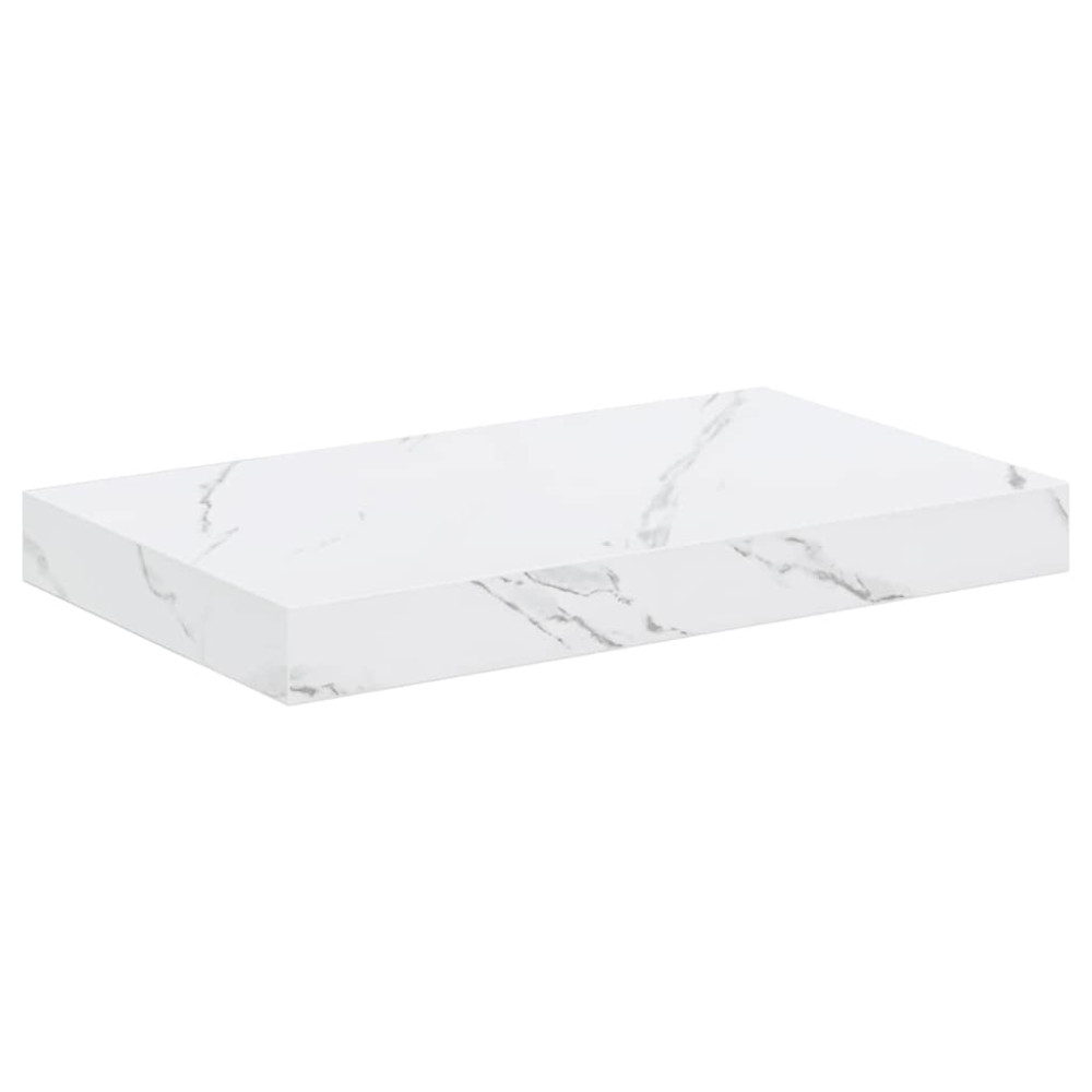 Produktbild för Vägg hylla 4 pcs Vit marmor 40 x 23,5 x 4 cm Konstruerat trä
