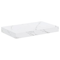 Produktbild för Vägg hylla 4 pcs Vit marmor 40 x 23,5 x 4 cm Konstruerat trä