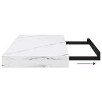 Produktbild för Vägg hylla Vit marmor 50 x 23 x 4 cm Konstruerat trä