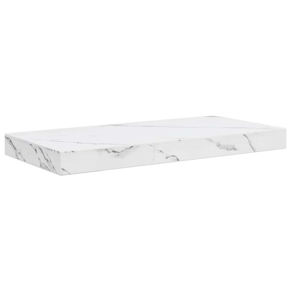 Produktbild för Vägg hylla 2 pcs Vit marmor 50 x 23,5 x 4 cm Konstruerat trä