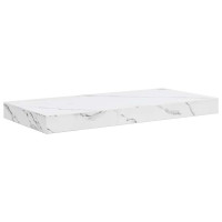 Produktbild för Vägg hylla 2 pcs Vit marmor 50 x 23,5 x 4 cm Konstruerat trä