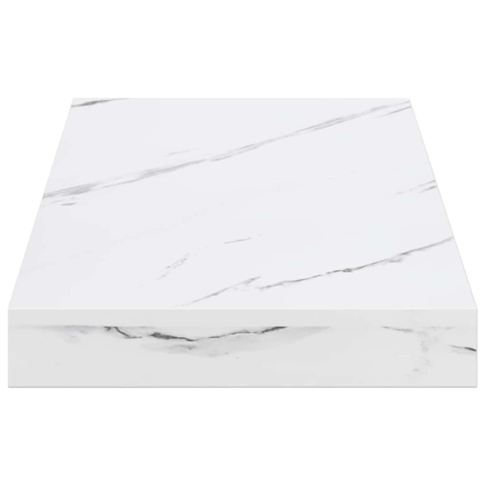 Produktbild för Vägg hylla 2 pcs Vit marmor 50 x 23,5 x 4 cm Konstruerat trä
