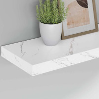Produktbild för Vägg hylla 4 pcs Vit marmor 50 x 23,5 x 4 cm Konstruerat trä