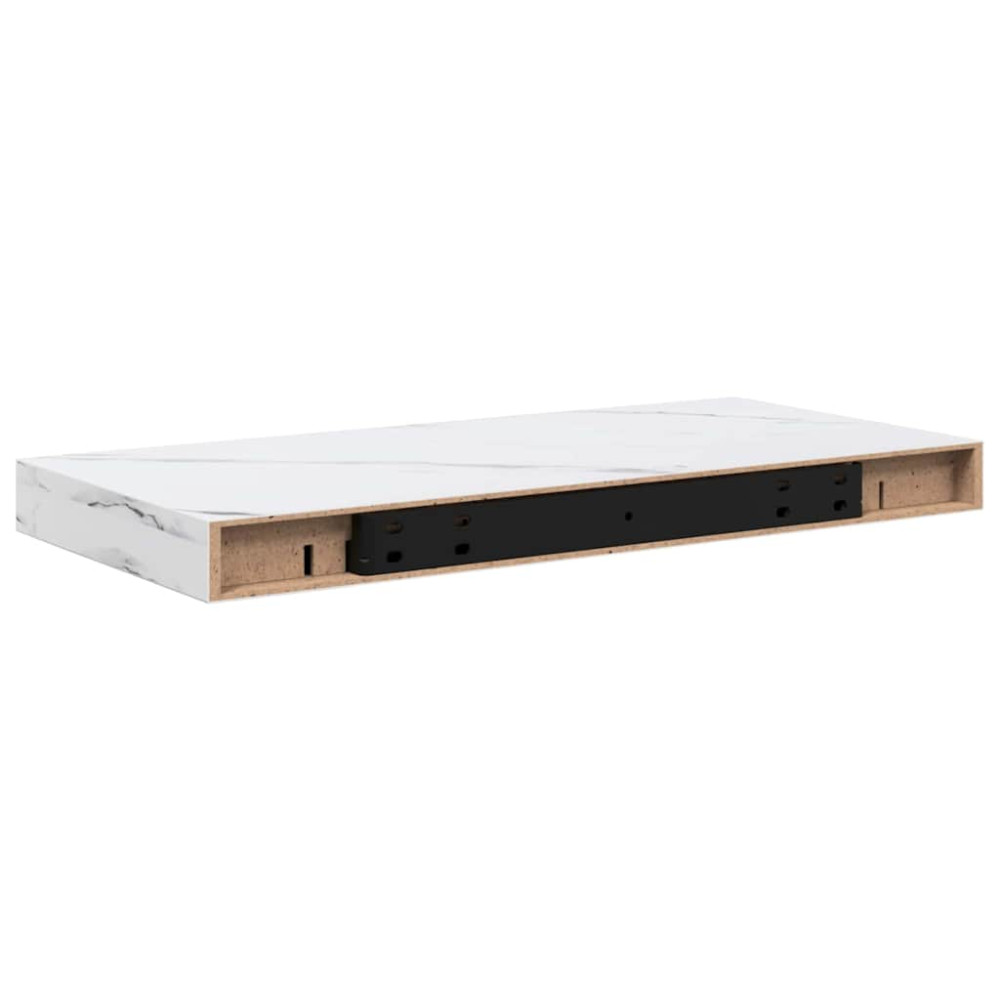 Produktbild för Vägg hylla 4 pcs Vit marmor 50 x 23,5 x 4 cm Konstruerat trä