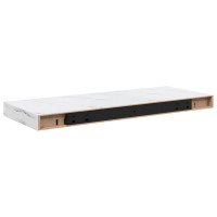 Produktbild för Vägg hylla 2 pcs Vit marmor 60 x 23,5 x 4 cm Konstruerat trä