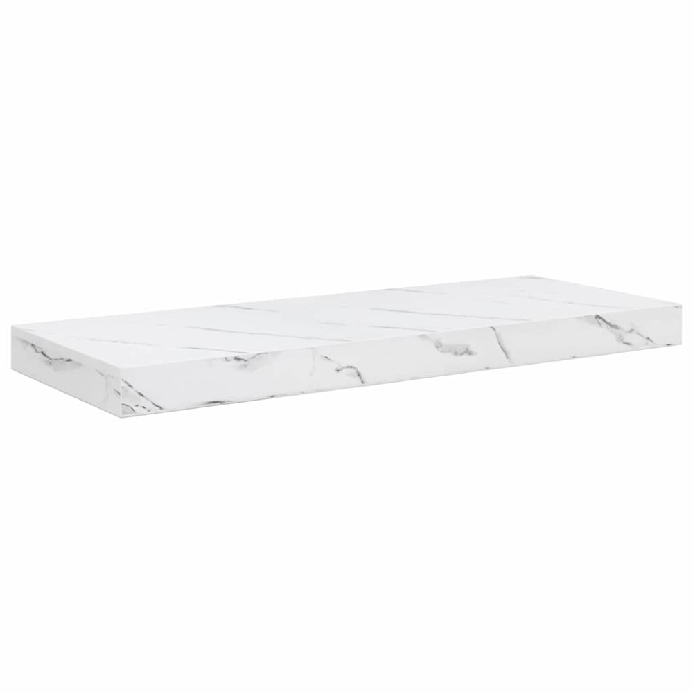 Produktbild för Vägg hylla 4 pcs Vit marmor 60 x 23 x 4 cm Konstruerat trä