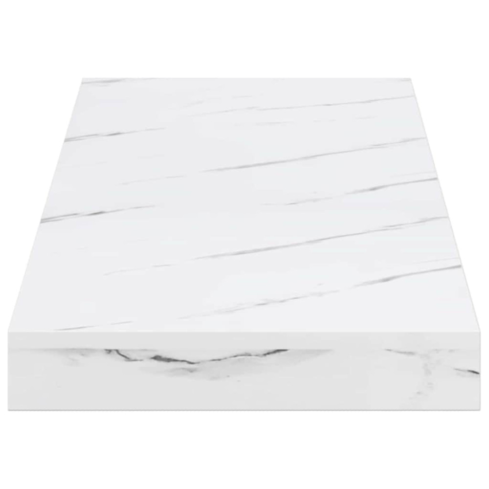 Produktbild för Vägg hylla 4 pcs Vit marmor 60 x 23 x 4 cm Konstruerat trä