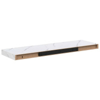 Produktbild för Vägg hylla 2 pcs Vit marmor 90 x 23,5 x 4 cm Konstruerat trä