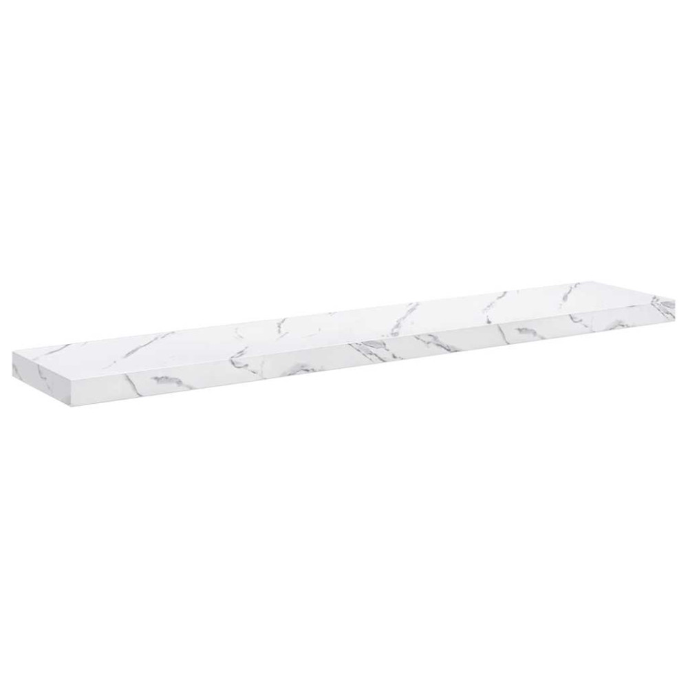 Produktbild för Vägg hylla 2 pcs Vit marmor 120 x 23,5 x 4 cm Konstruerat trä