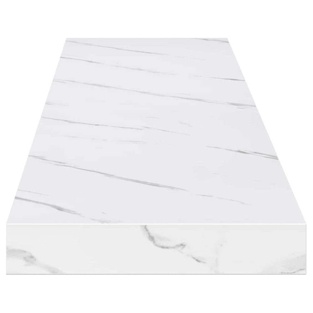 Produktbild för Vägg hylla 2 pcs Vit marmor 120 x 23,5 x 4 cm Konstruerat trä