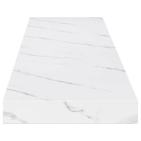 Produktbild för Vägg hylla 2 pcs Vit marmor 120 x 23,5 x 4 cm Konstruerat trä