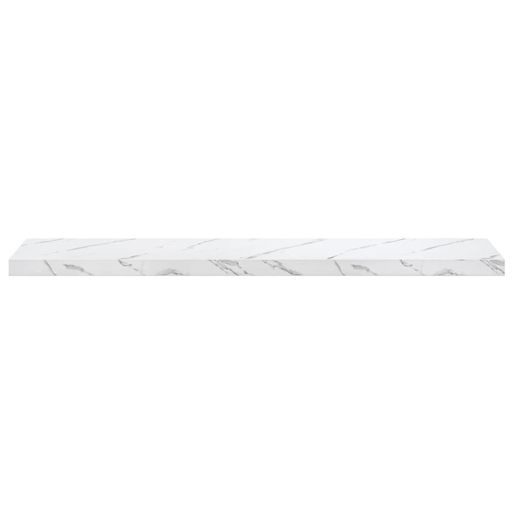 Produktbild för Vägg hylla 4 pcs Vit marmor 120 x 23,5 x 4 cm Konstruerat trä