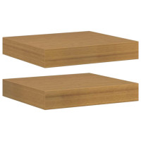 Produktbild för Vägg hylla 2 pcs Beige 23 x 23,5 x 4 cm Konstruerat trä