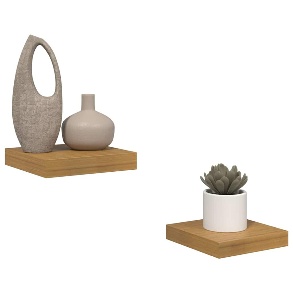 Produktbild för Vägg hylla 2 pcs Beige 23 x 23,5 x 4 cm Konstruerat trä