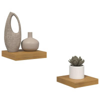 Produktbild för Vägg hylla 2 pcs Beige 23 x 23,5 x 4 cm Konstruerat trä