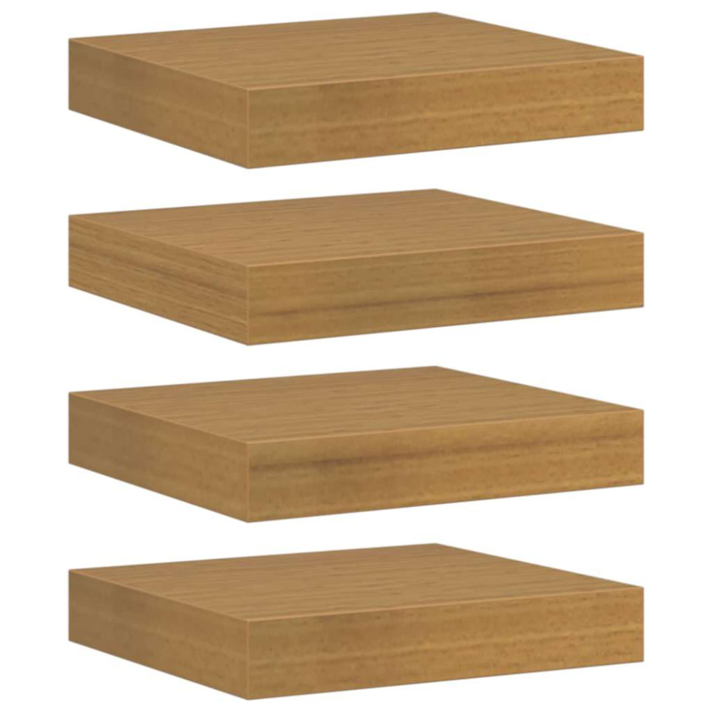 Produktbild för Vägg hylla 4 pcs Beige 23 x 23,5 x 4 cm Konstruerat trä