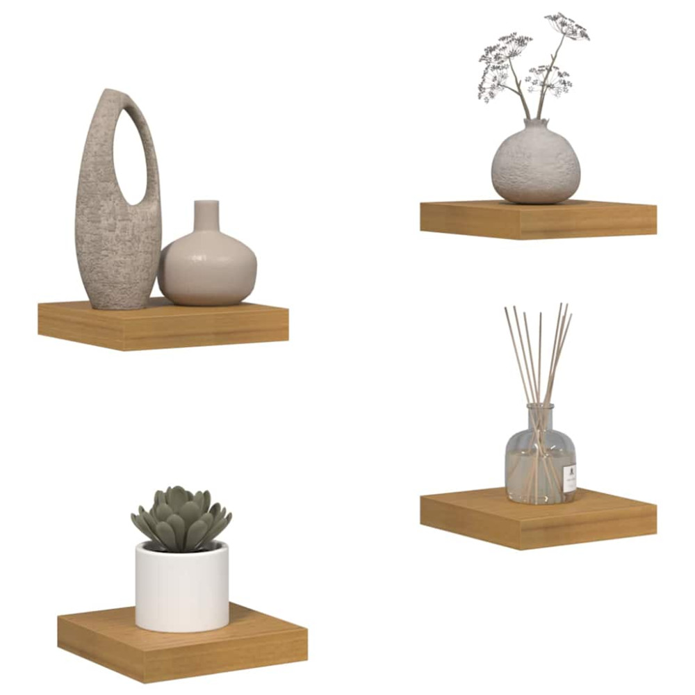 Produktbild för Vägg hylla 4 pcs Beige 23 x 23,5 x 4 cm Konstruerat trä