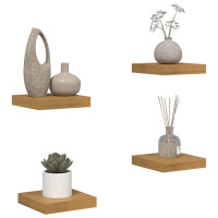 Produktbild för Vägg hylla 4 pcs Beige 23 x 23,5 x 4 cm Konstruerat trä