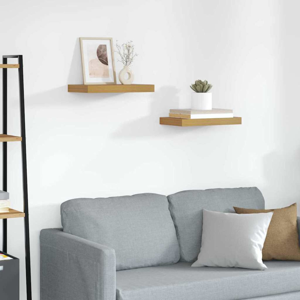 Produktbild för Vägg hylla 2 pcs Beige 40 x 23,5 x 4 cm Konstruerat trä