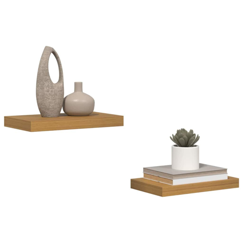 Produktbild för Vägg hylla 2 pcs Beige 40 x 23,5 x 4 cm Konstruerat trä