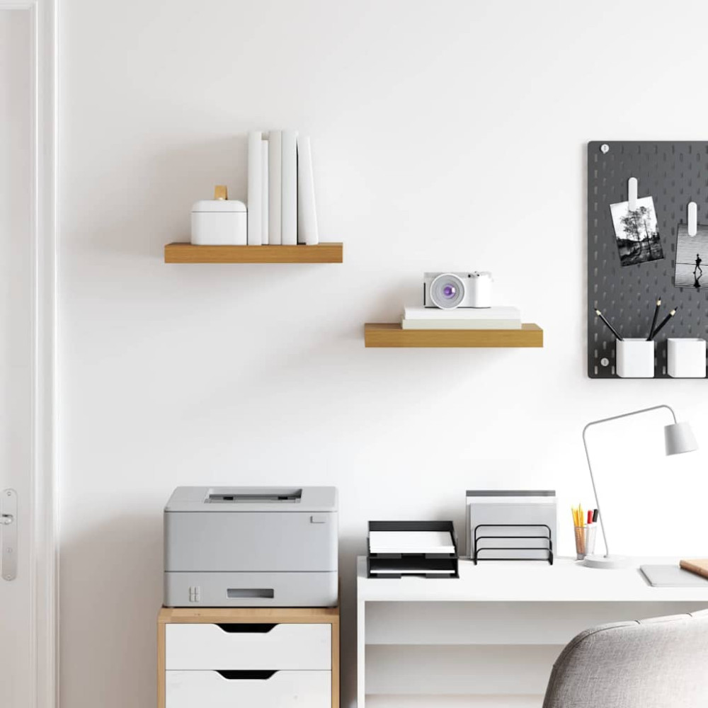 Produktbild för Vägg hylla 2 pcs Beige 40 x 23,5 x 4 cm Konstruerat trä