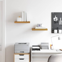 Produktbild för Vägg hylla 2 pcs Beige 40 x 23,5 x 4 cm Konstruerat trä