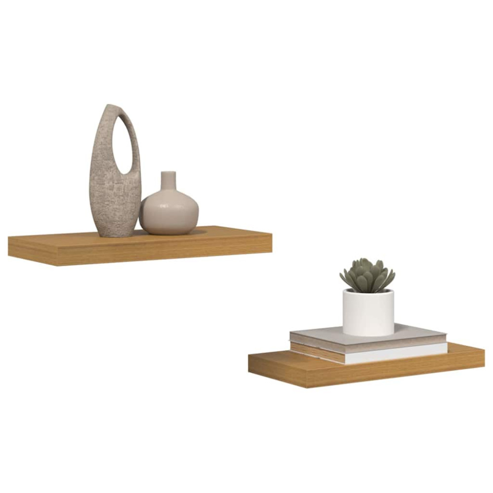 Produktbild för Vägg hylla 2 pcs Beige 50 x 23 x 4 cm Konstruerat trä