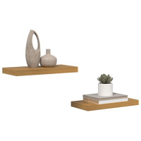 Produktbild för Vägg hylla 2 pcs Beige 50 x 23 x 4 cm Konstruerat trä