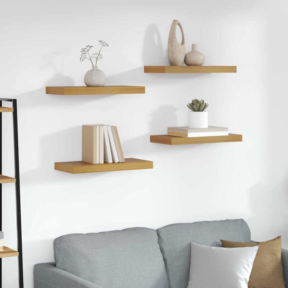 Produktbild för Vägg hylla Väggmonterat 4 pcs Beige 50 x 23,5 x 4 cm