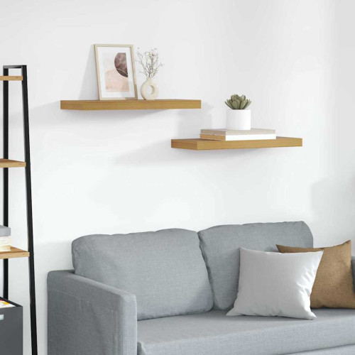 vidaXL Vägg hylla 2 pcs Beige 60 x 23,5 x 4 cm Konstruerat trä