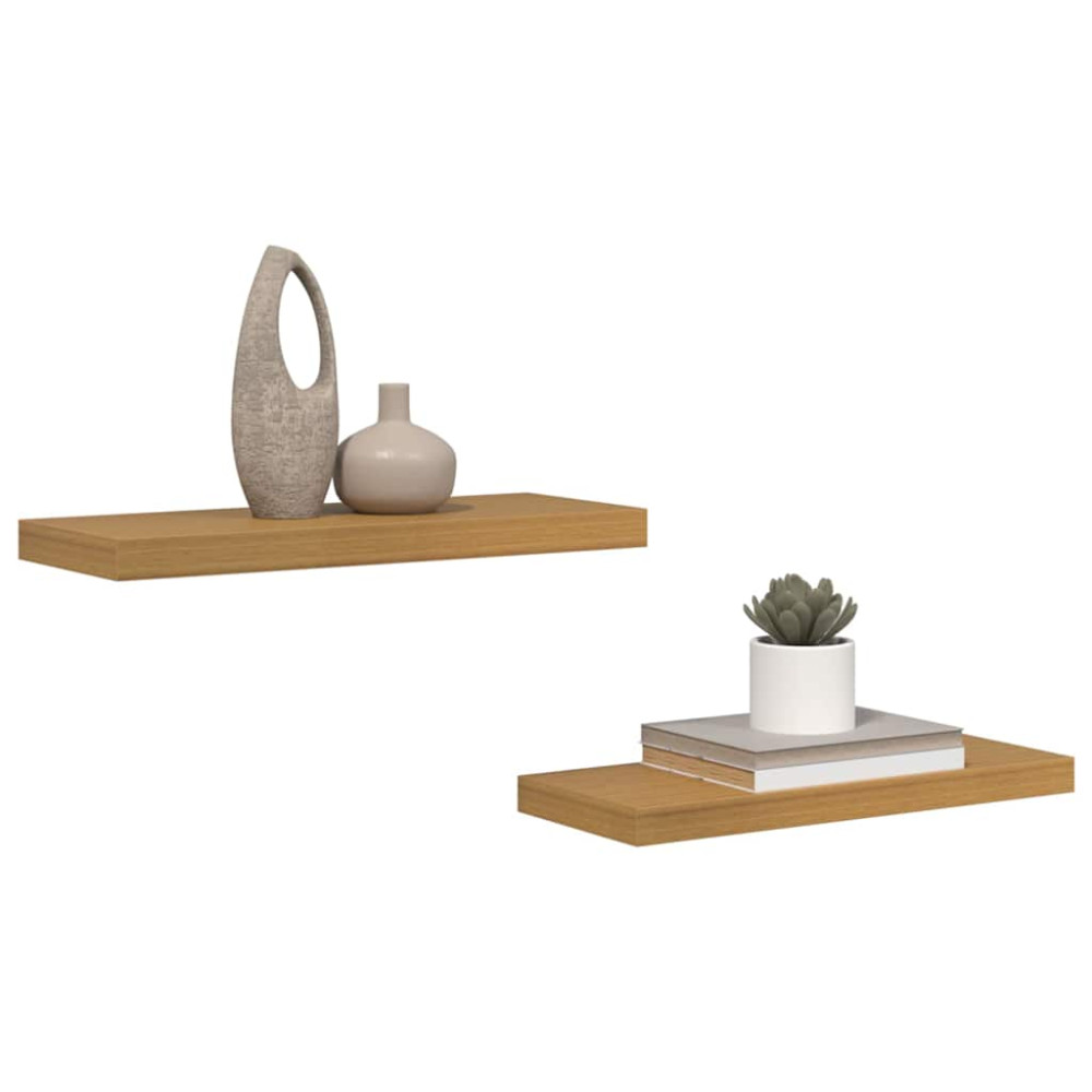 Produktbild för Vägg hylla 2 pcs Beige 60 x 23,5 x 4 cm Konstruerat trä