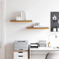 Produktbild för Vägg hylla 2 pcs Beige 60 x 23,5 x 4 cm Konstruerat trä