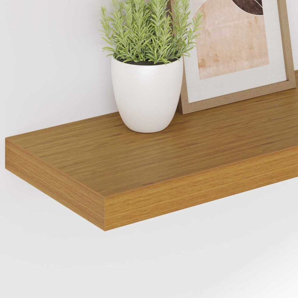 Produktbild för Vägg hylla 2 pcs Beige 60 x 23,5 x 4 cm Konstruerat trä