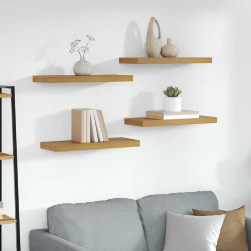 vidaXL Vägg hylla 4 pcs Beige 60 x 23 x 4 cm Konstruerat trä