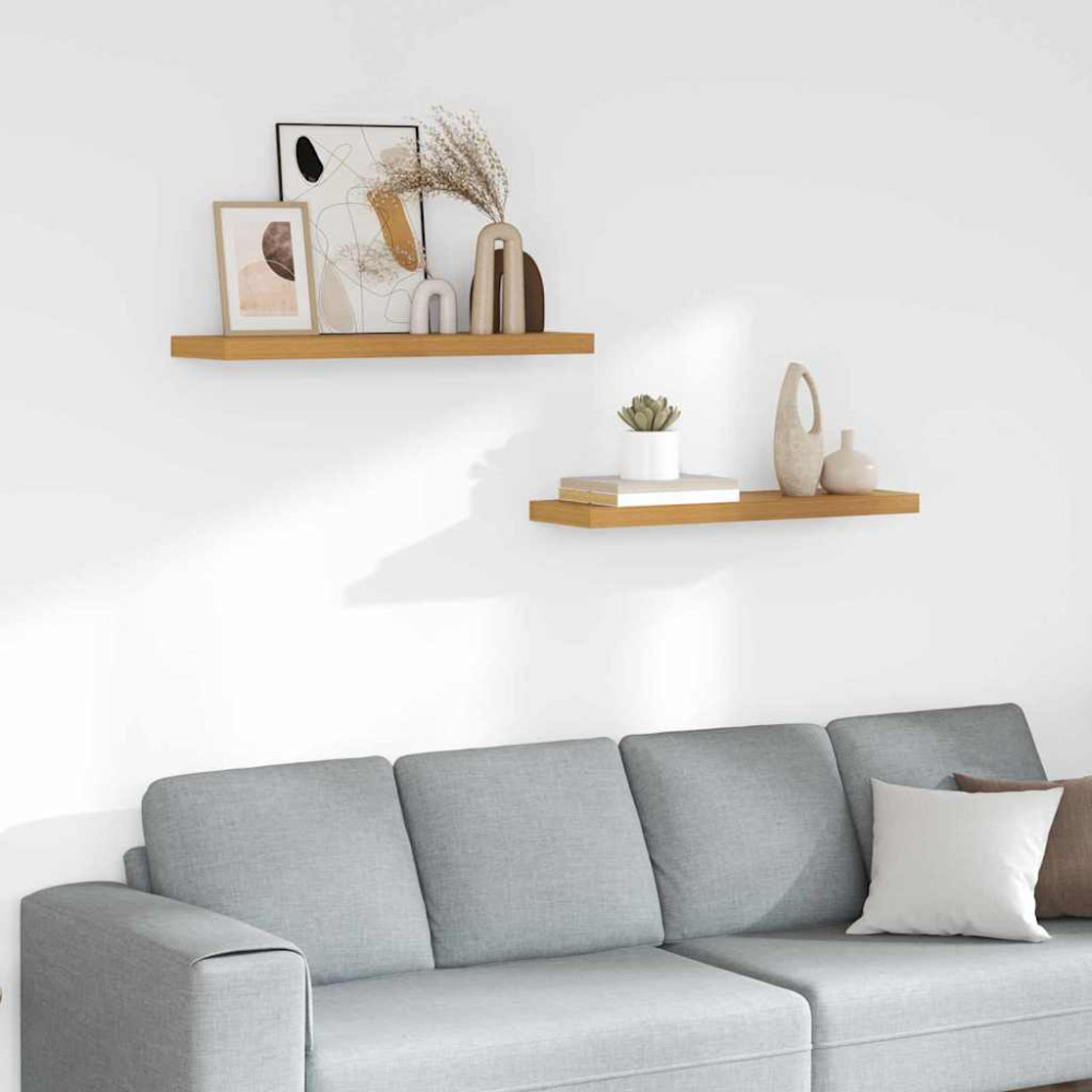 Produktbild för Vägg hylla 2 pcs Beige 80 x 23,5 x 4 cm Konstruerat trä