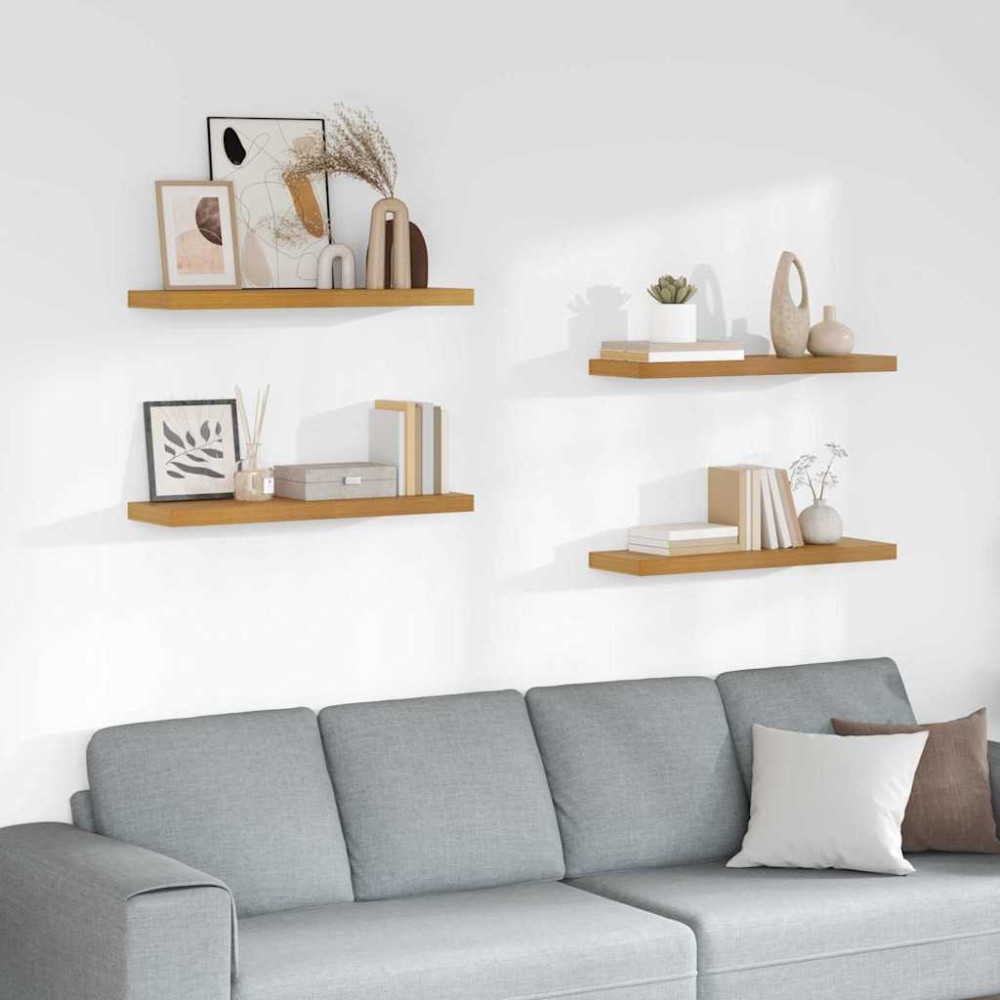 Produktbild för Vägg hylla 4 pcs Beige 80 x 23,5 x 4 cm Konstruerat trä