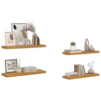 Produktbild för Vägg hylla 4 pcs Beige 80 x 23,5 x 4 cm Konstruerat trä