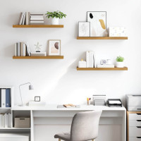 Produktbild för Vägg hylla 4 pcs Beige 80 x 23,5 x 4 cm Konstruerat trä
