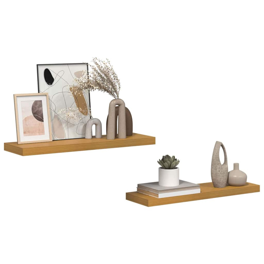 Produktbild för Vägg hylla 2 pcs Beige 90 x 23,5 x 4 cm Konstruerat trä