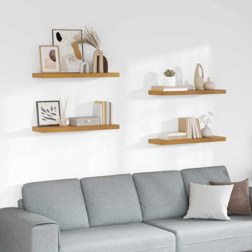 vidaXL Vägg hylla 4 pcs Beige 90 x 23,5 x 4 cm Konstruerat trä