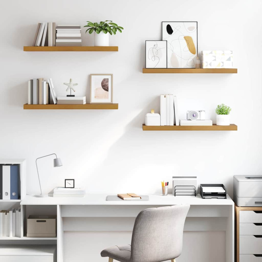 Produktbild för Vägg hylla 4 pcs Beige 90 x 23,5 x 4 cm Konstruerat trä