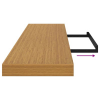 Produktbild för Vägg hylla Väggmonterad Beige 120 x 23,5 x 4 cm Konstruerat trä