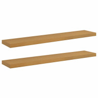 Produktbild för Vägg hylla 2 pcs Beige 120 x 23,5 x 4 cm Konstruerat trä